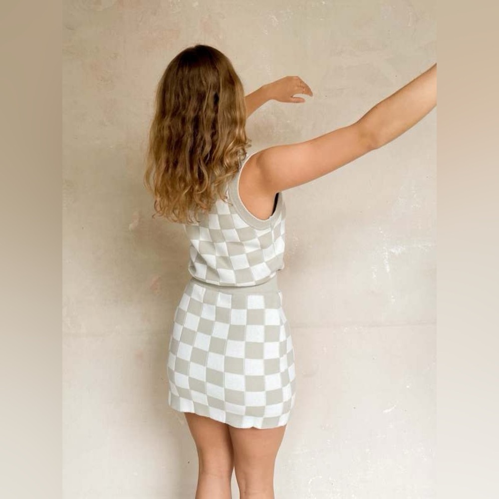 Charlie Holiday womens Avalon Checkered Skirt in White size 4 preppy academia